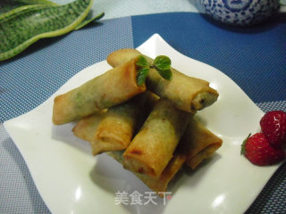 荠菜春卷的做法步骤：12