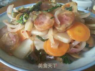 时蔬炒年糕的做法步骤：9