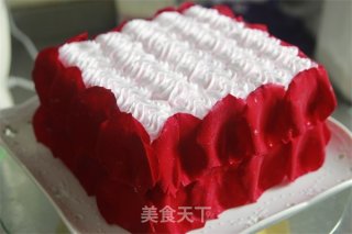 【番茄配方】玫瑰情人节蛋糕——送玫瑰不如送玫瑰蛋糕的做法步骤：10