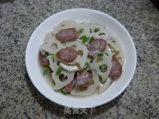 香肠炒莲藕的做法步骤：10