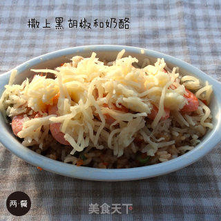 两餐厨房丨冬日意式甜虾焗饭【两餐原创】的做法步骤：11