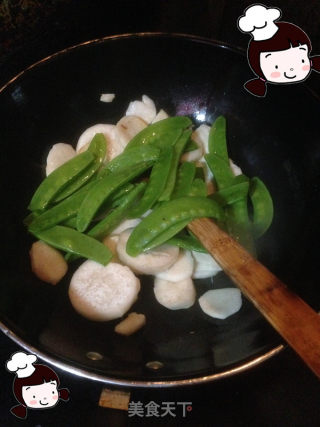仙草阁私房菜（蔬菜大棚）--腊月二十三（荷兰豆鸡汁杏鲍菇）的做法步骤：5
