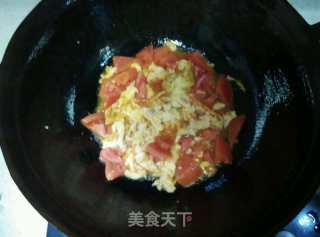 番茄鸡蛋花菜的做法步骤：3