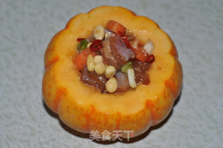 金瓜蒸鸡腿的做法步骤：9