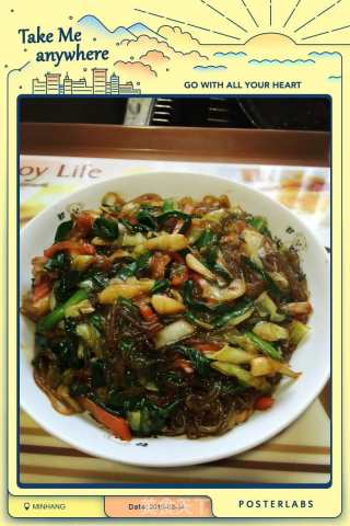 卷心菜五花肉炒粉条的做法步骤：10