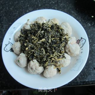 干梅菜蒸丸子的做法步骤：5
