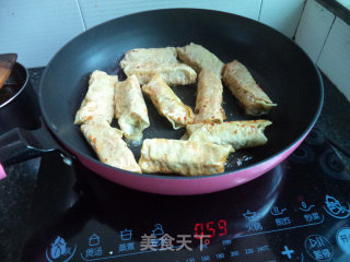香煎猪肉腐竹卷的做法步骤：8