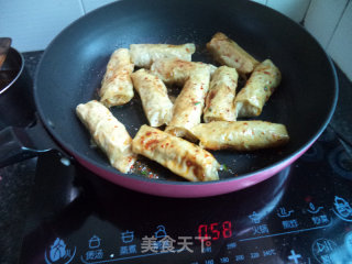 香煎猪肉腐竹卷的做法步骤：9
