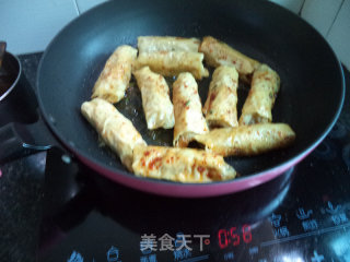 香煎猪肉腐竹卷的做法步骤：10