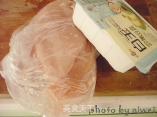 鸡肉豆腐酿的做法步骤：1