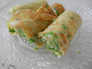 青蒜鸡蛋卷的做法步骤：7