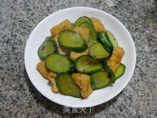 豆豉青瓜炒油豆腐的做法步骤：13