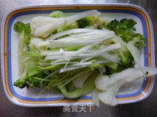 开胃小菜之青蒜拌二花的做法步骤：2