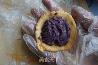 软糯香甜南瓜紫薯饼的做法步骤：10