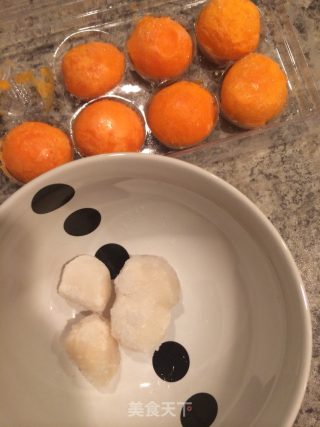蟹黄带子粥的做法步骤：1