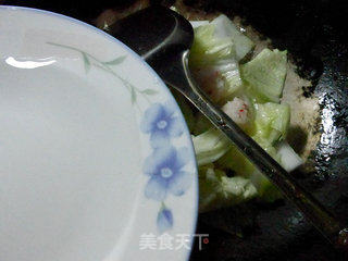虾味球炒白菜的做法步骤：5