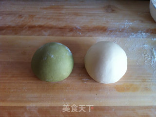 抹茶菊花馒头的做法步骤：6