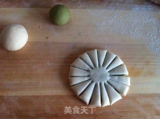 抹茶菊花馒头的做法步骤：10