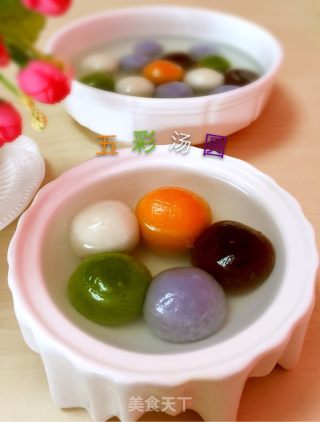 五彩豆沙汤圆的做法步骤：13