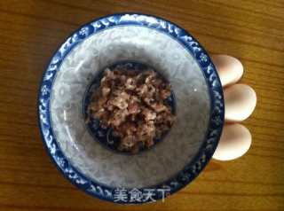 肉末蒸蛋的做法步骤：1