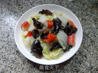 黑木耳蟹柳炒白菜的做法步骤：11