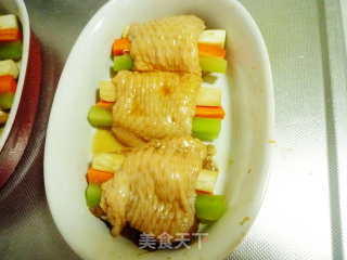 时蔬蒸鸡翅的做法步骤：4