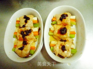 时蔬蒸鸡翅的做法步骤：5