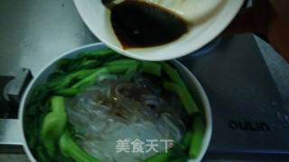 花边菜心拌粉皮的做法步骤：6