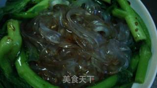 花边菜心拌粉皮的做法步骤：7