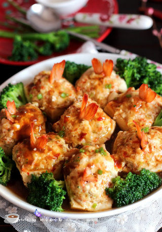 给宝宝营养加分--虾仁蒸豆腐的做法步骤：12