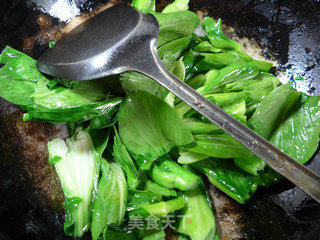 虫草菇炒菜芯的做法步骤：4