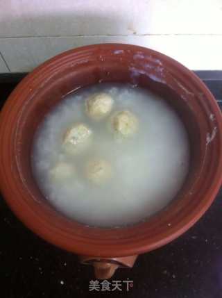 青菜鸡丸粥的做法步骤：7