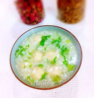 青菜鸡丸粥的做法步骤：12