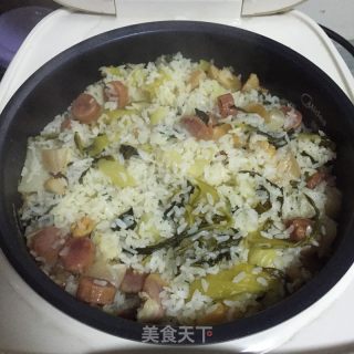 香肠咸肉菜饭的做法步骤：5