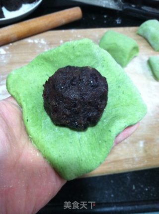 艾草豆沙包的做法步骤：8