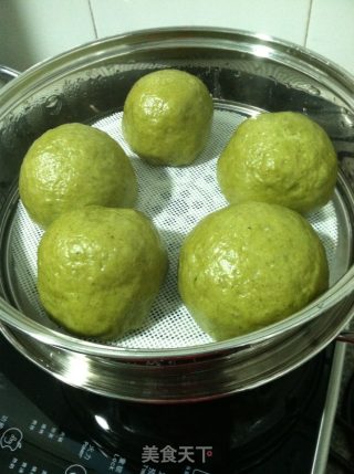 艾草豆沙包的做法步骤：10