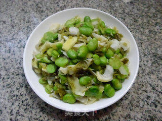 雪菜笋尖炒蚕豆的做法步骤：11