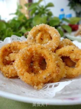 香酥鱿鱼圈的做法步骤：8