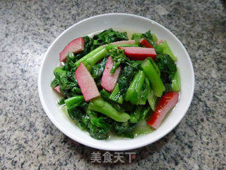 红培根炒菜芯的做法步骤：11