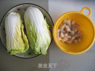 虾仁扒娃娃菜的做法步骤：1
