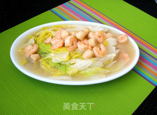 虾仁扒娃娃菜的做法步骤：9