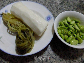 雪菜蚕豆炒山药的做法步骤：1