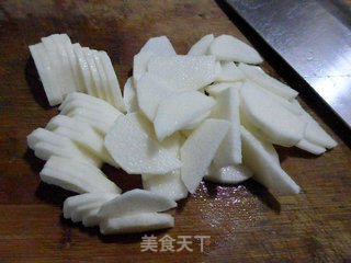 雪菜蚕豆炒山药的做法步骤：2
