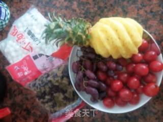 水果彩豆圆子甜汤的做法步骤：1