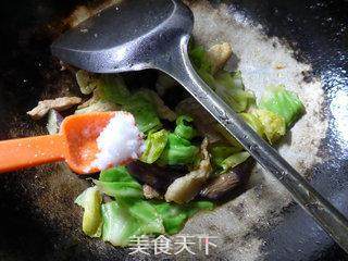肉片茄子炒牛心菜的做法步骤：11