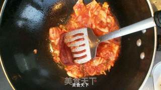 韩式泡菜肥牛锅塌豆腐的做法步骤：4