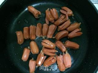 辣炒脆皮肠的做法步骤：3