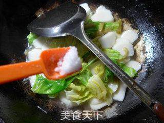 榨菜牛心菜炒年糕的做法步骤：8