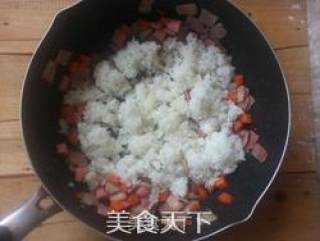 培根菠萝炒饭的做法步骤：7