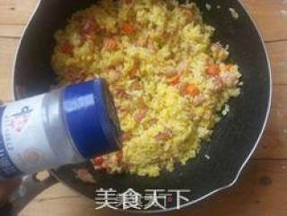 培根菠萝炒饭的做法步骤：10